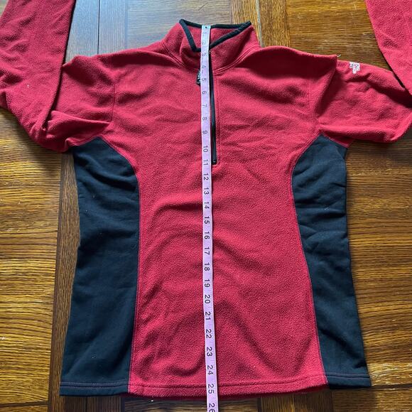 The North Face Women's Polartec Half Zip Fleece Pullover-Red/Black - Picture 12 of 14